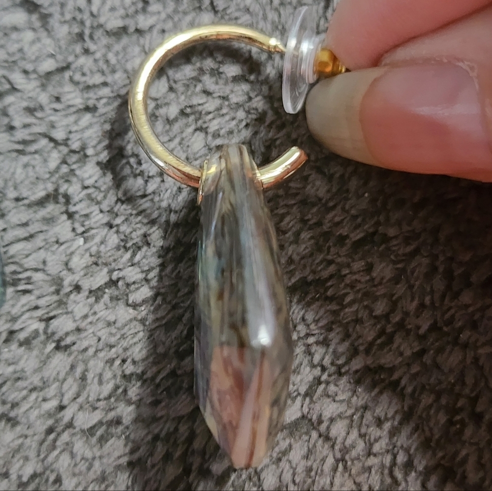 Abalone Shell Dangle Earrings - Picture 5 of 10